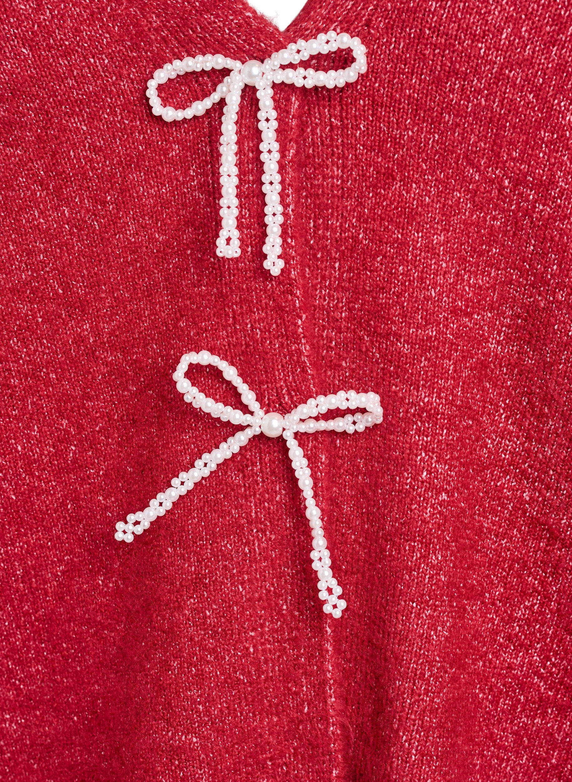 ZizziGebreide cardigan met parelknopen, Rood, Packshot image number 2