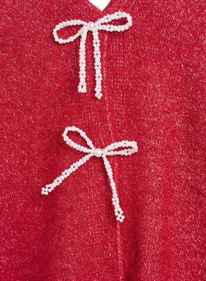Gebreide cardigan met parelknopen, Rood, Packshot image number 2