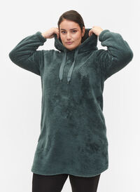 Chemise de nuit douce avec capuche, Balsam Green, Model