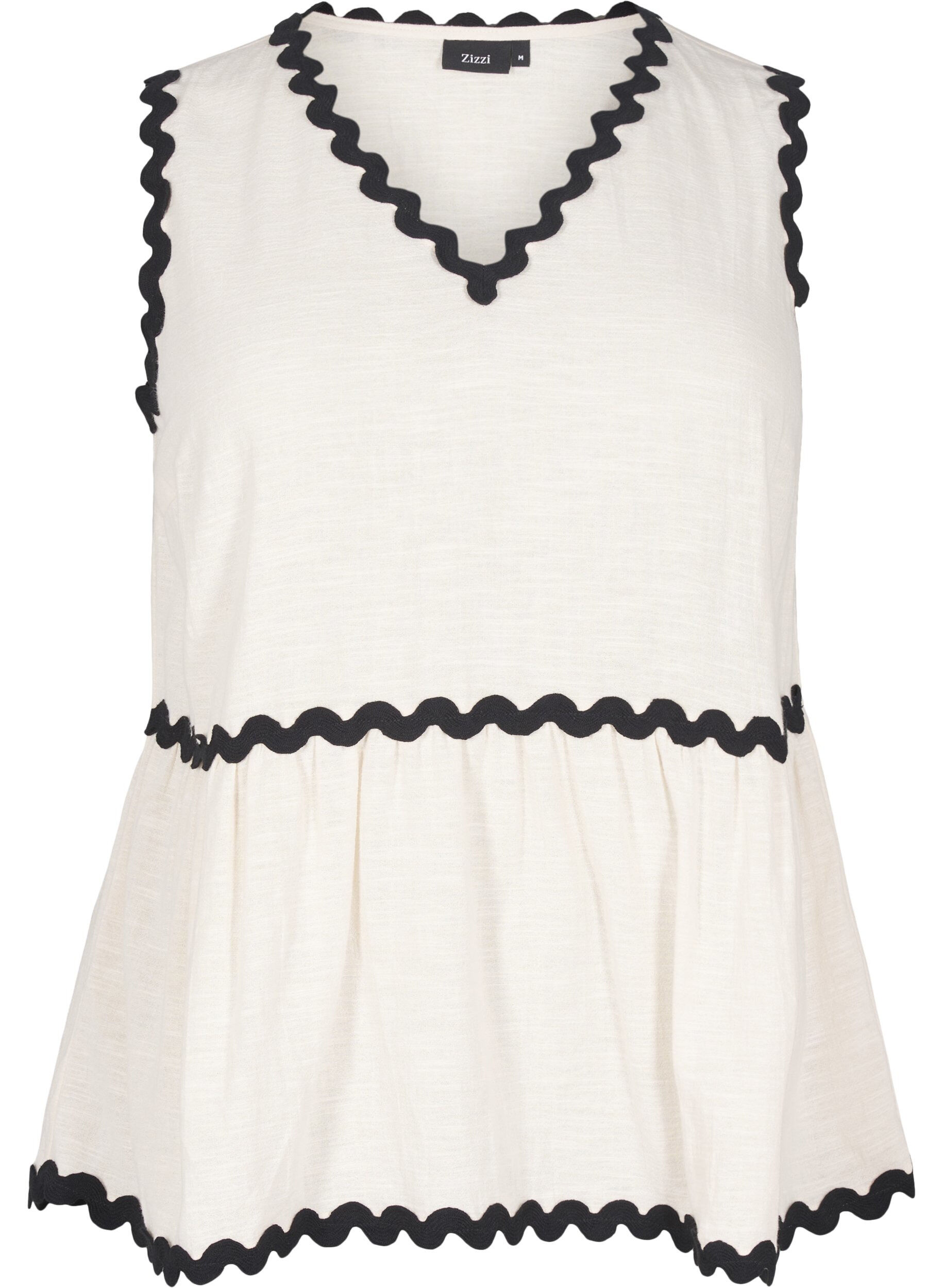 Chemisier sans manches avec bords contrast&eacute;s et &eacute;chancr&eacute;s