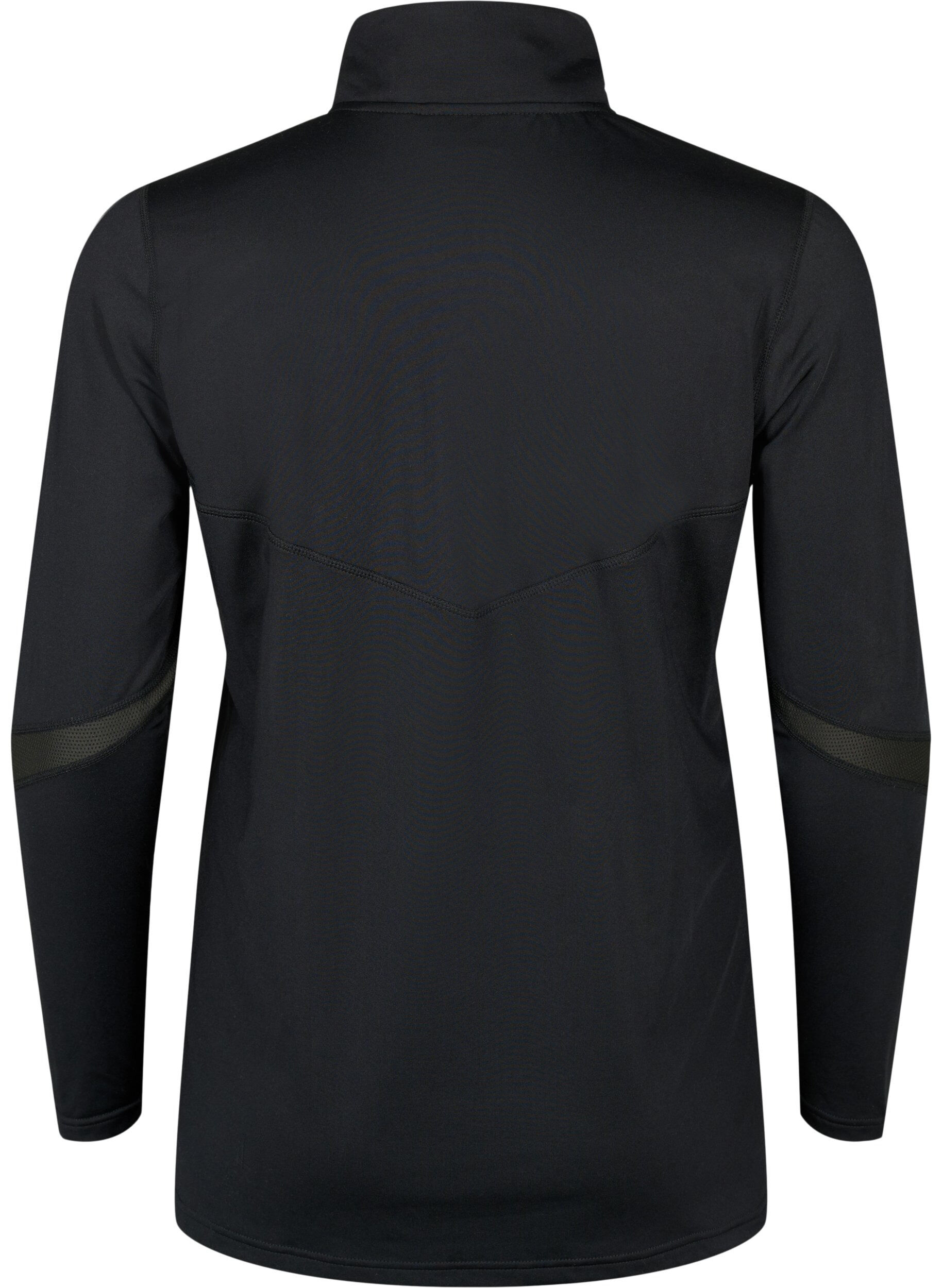 ZizziBlouse voor onder een trui met zakken en mesh, Black, Packshot image number 1