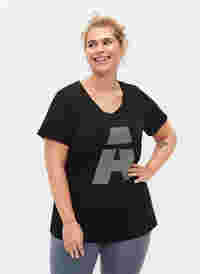 T-shirt de sport avec imprimé, Black w. stripe A, Model