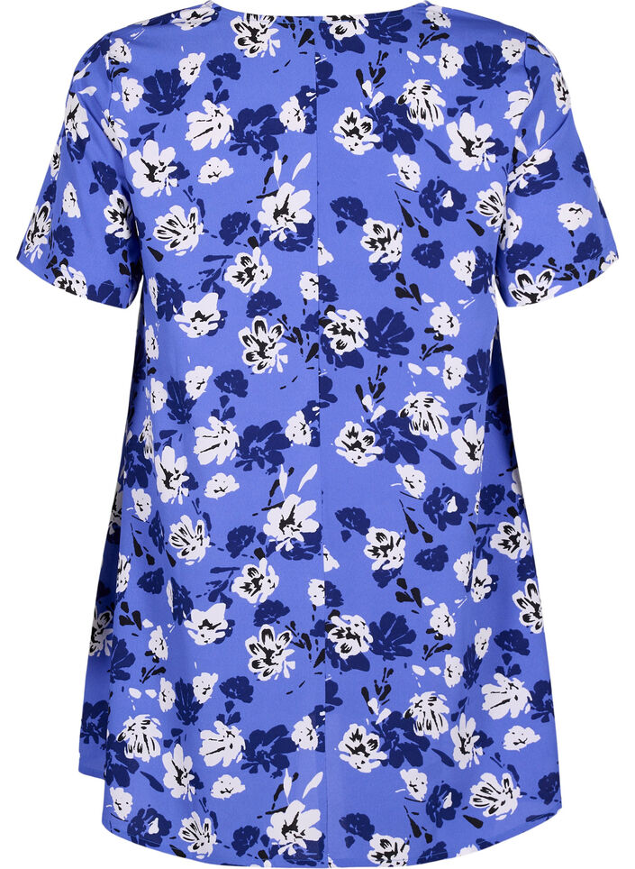 FLASH - Tuniek met v-hals en print, Amparo Blue Flower, Packshot image number 1