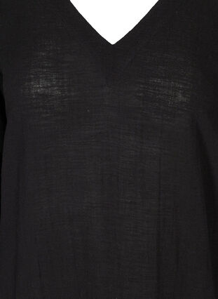 Robe maxi en coton manches longues , Black, Packshot image number 2