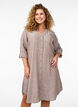 Chemise longue en lin et viscose, Marron, Model image number 0