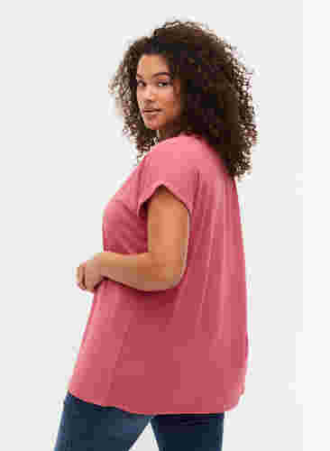 T-shirt à manches courtes en coton mélangé, Rasperry Pink, Model image number 1