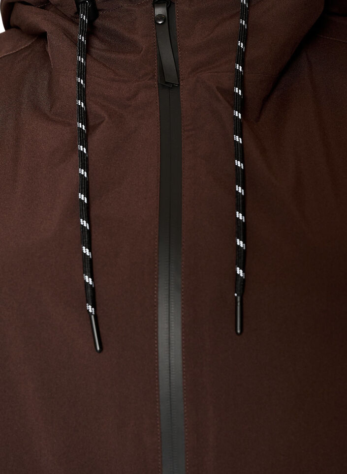 Regenjas met zakken en capuchon, Bruin, Packshot image number 2