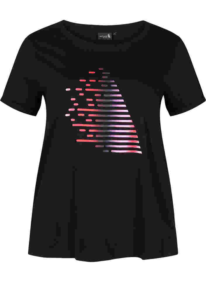 T-shirt de sport avec imprimé, Black Gradiant, Packshot image number 0