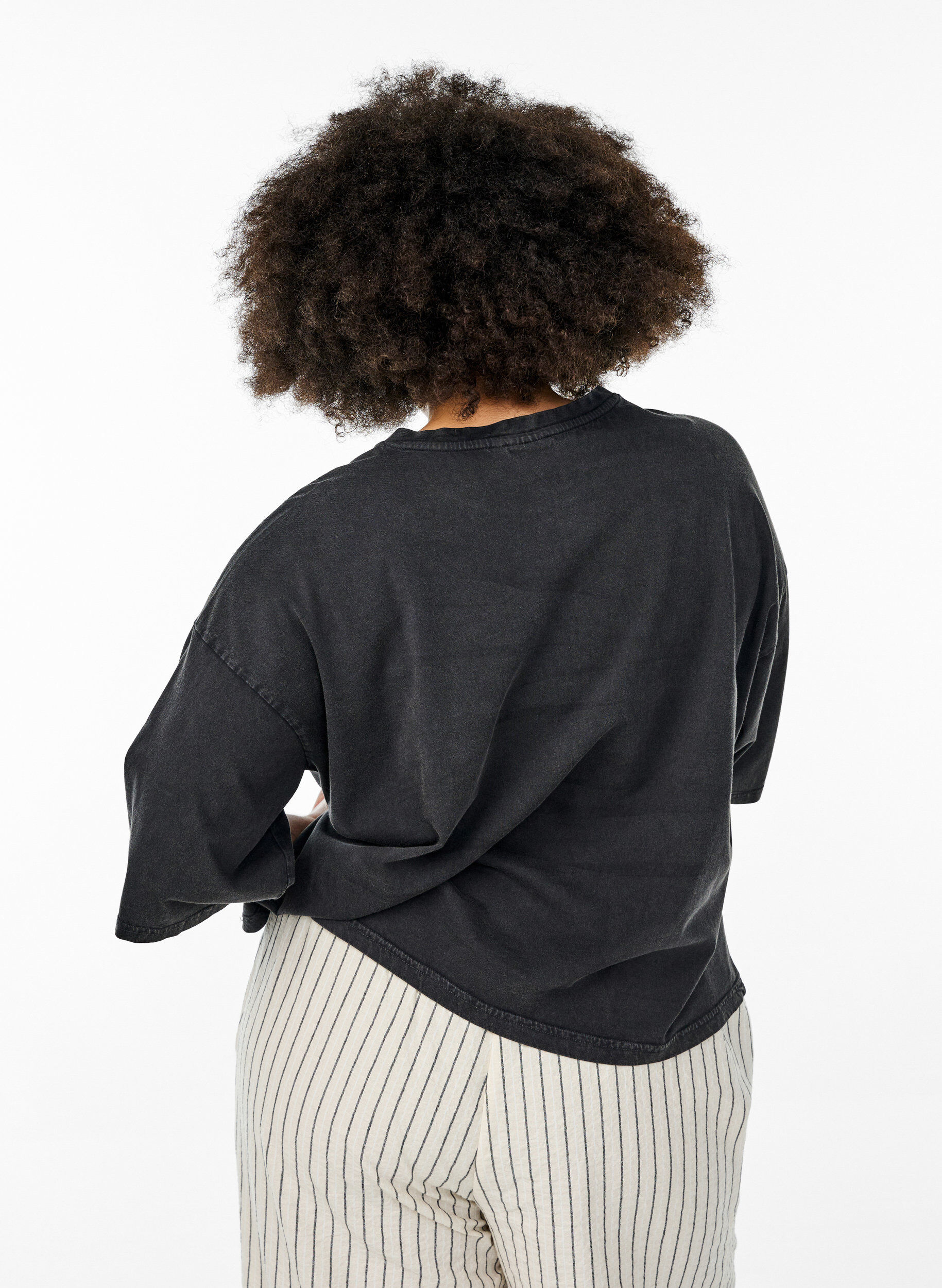 ZizziKort T-shirt met een losse pasvorm, Grijs, Model image number 2