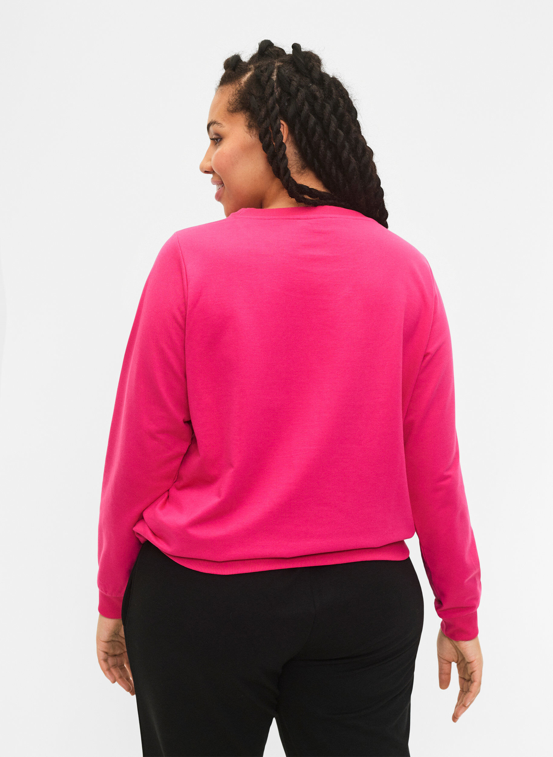 ZizziSweatshirt met tekst, Fuchsia P. W. Reset, Model image number 1