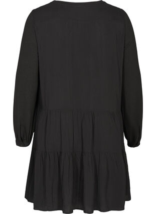 Robe à manches longues en forme de trapèze , Black, Packshot image number 1