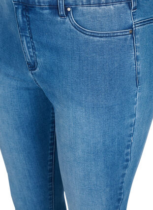 Cropped Amy jeans met kralen detail, Blue denim, Packshot image number 2
