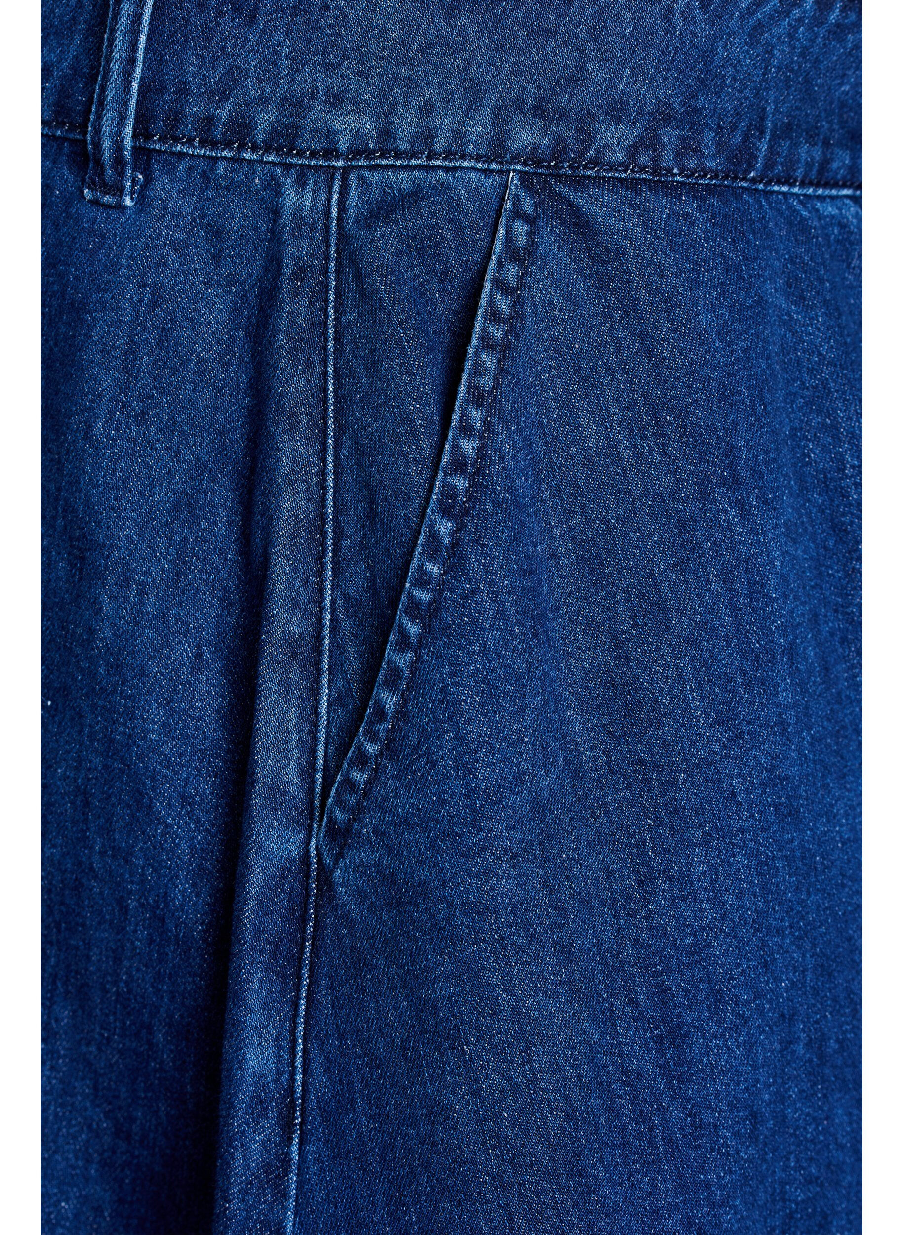 ZizziA-lijn denimrok met knoopsluiting, Blauw, Packshot image number 3