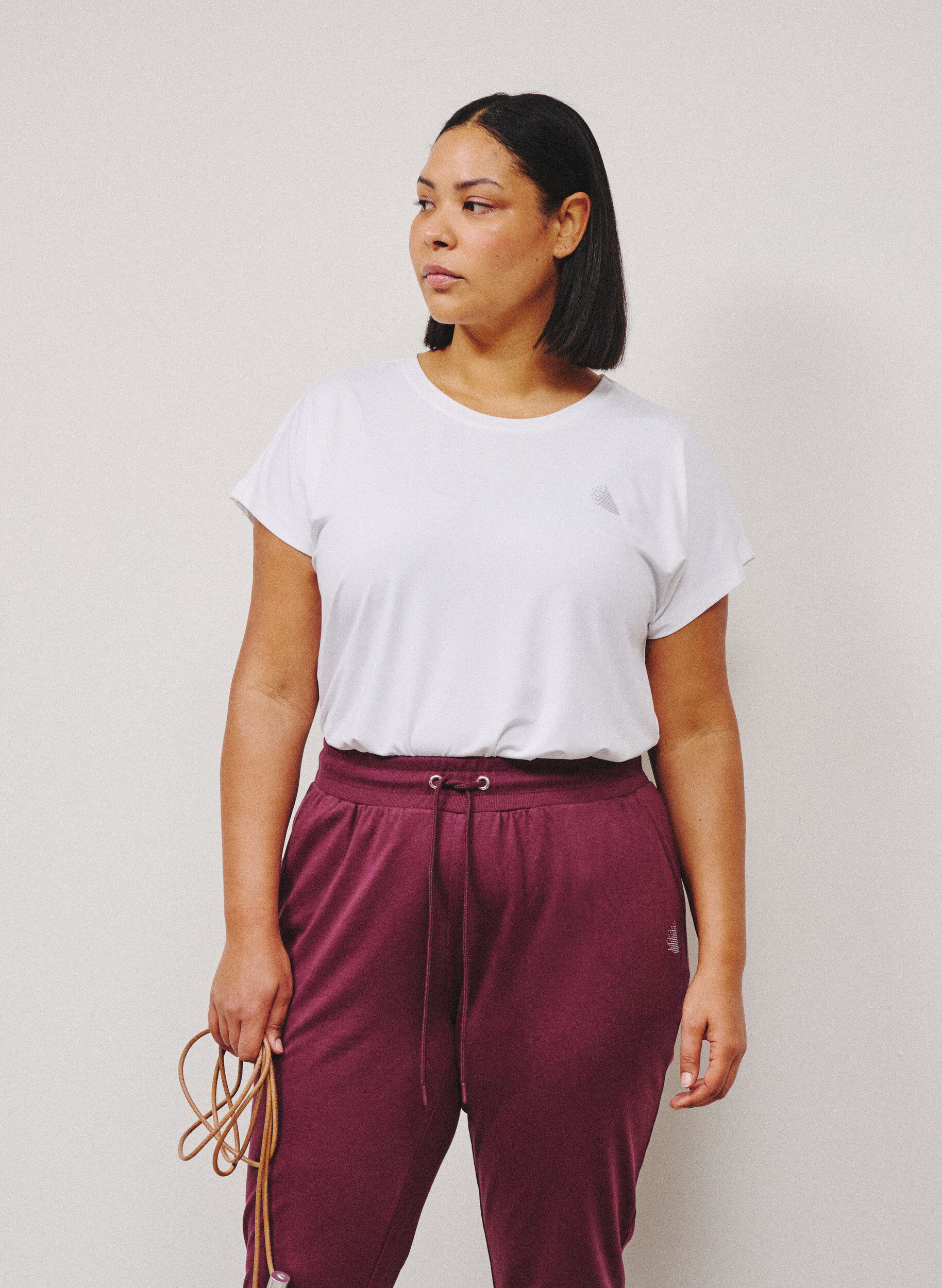 ZizziT-shirt de sport couleur unie, Blanc, Image image number 0