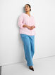 Blouse in katoenen mousseline met broderie anglaise, Roze, Model image number 3