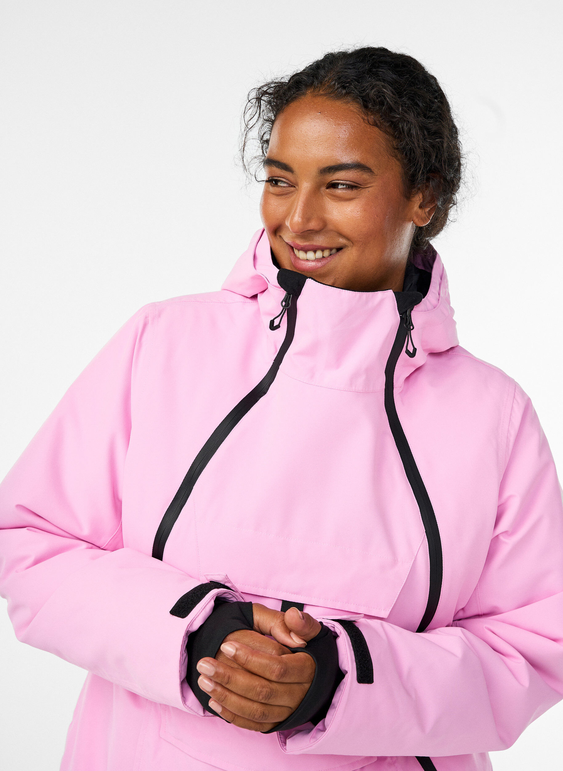 ZizziFunctionele ski-anorak met capuchon, Roze, Model image number 3