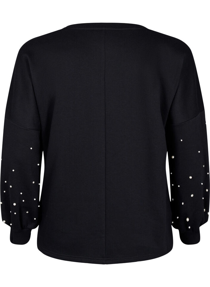 Sweat orné de perles, Black, Packshot image number 1