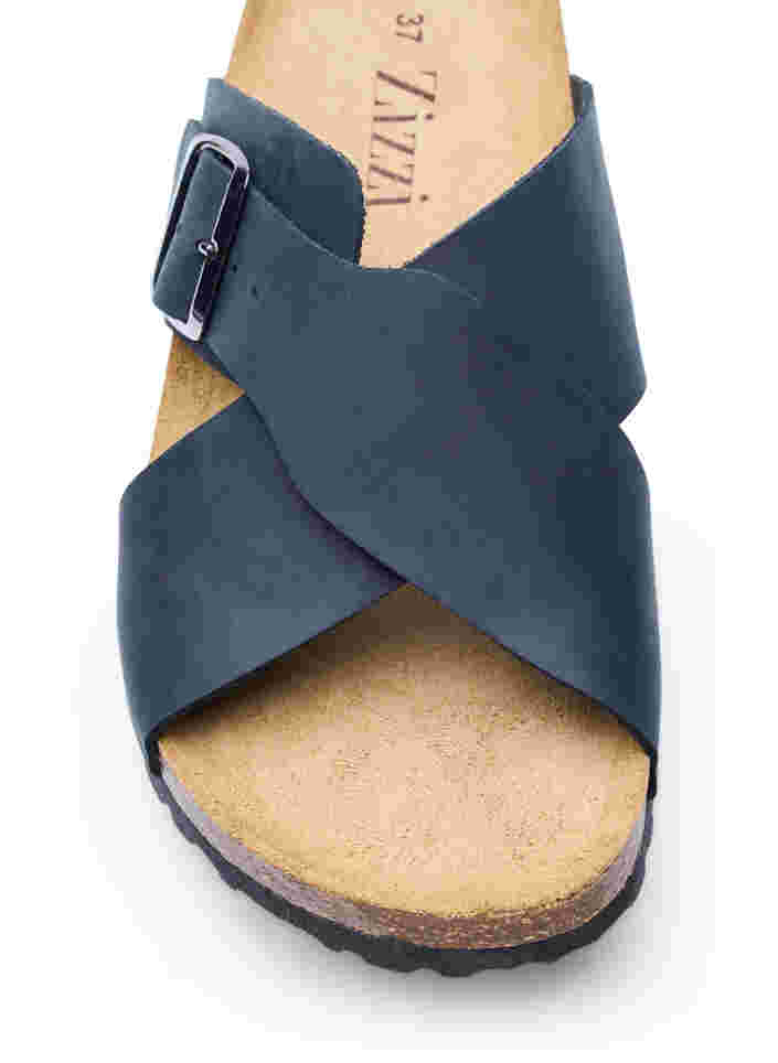 Sandales en cuir larges, Black, Packshot image number 2