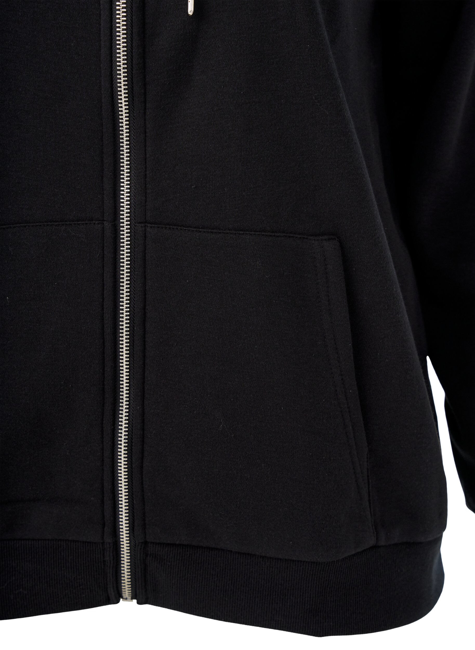 ZizziSweat &agrave; capuche zipp&eacute; avec poches, Noir, Packshot image number 2