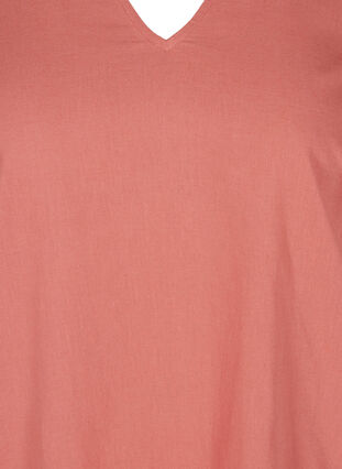Robe à manches courtes en coton mélangé avec du lin, Canyon Rose, Packshot image number 2