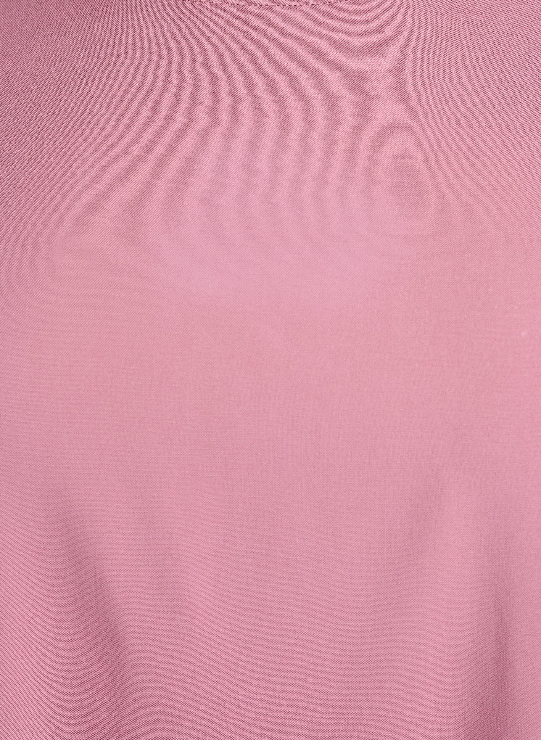 ZizziFLASH - Geweven blouse met korte mouwen en ronde hals, Roze, Packshot image number 2