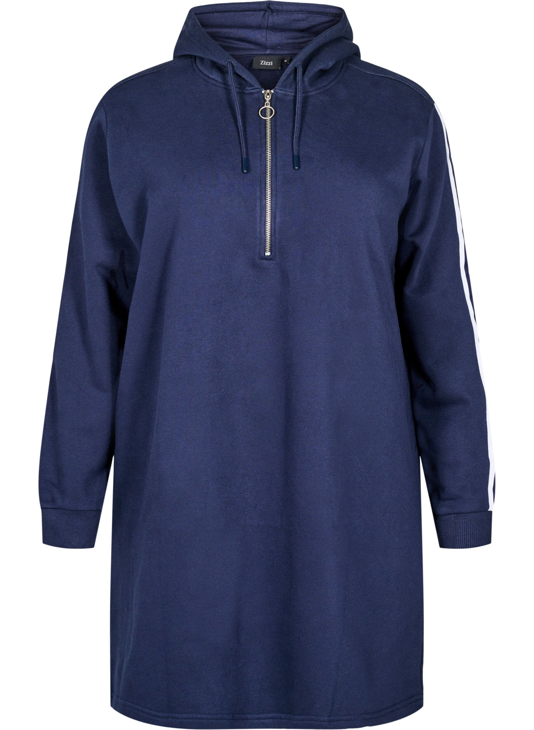 ZizziKort sweatshirt jurkje met capuchon en lange mouwen, Navy Blazer, Packshot image number 0