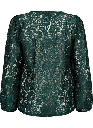 FLASH - Kanten blouse met lange mouwen, Scarab, Packshot image number 1