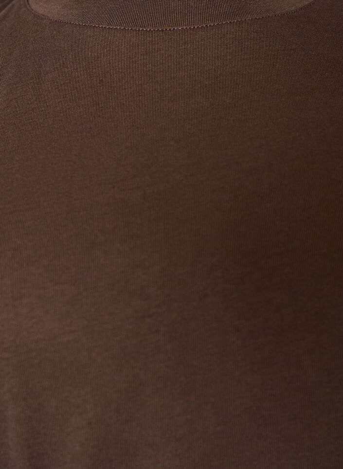 T-shirt met gedrapeerd detail, Bruin, Packshot image number 2