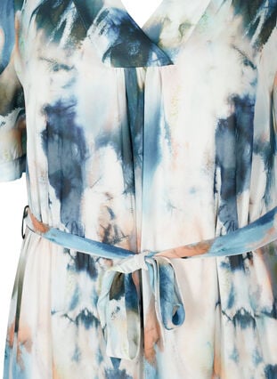 Maxi-jurk met print en striksluiting, Watercolor AOP, Packshot image number 2