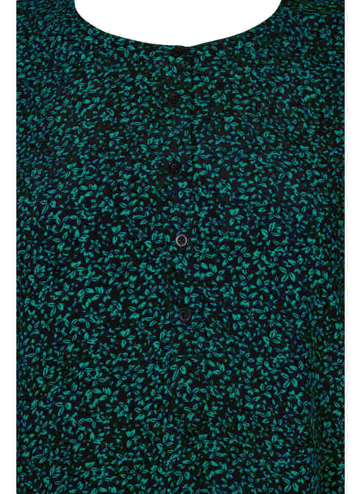 Tunique imprimée en viscose, Black Green AOP, Packshot image number 2