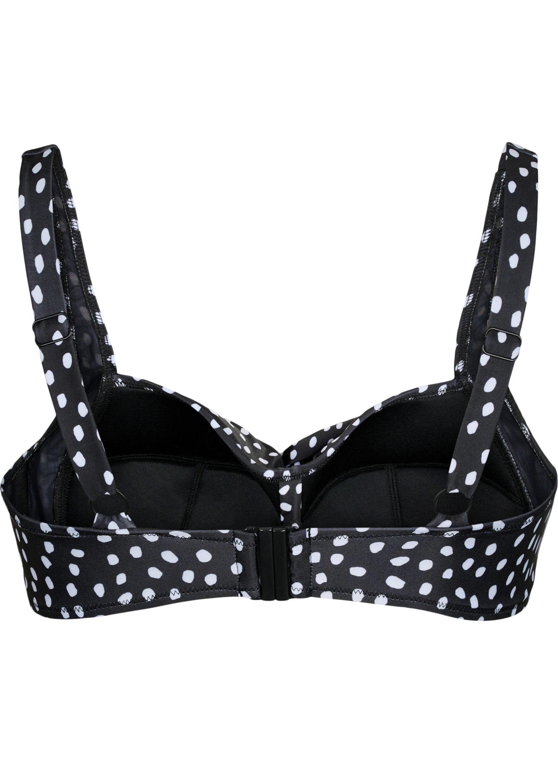 ZizziBedrukte bikinitop, Black White Dot, Packshot image number 1