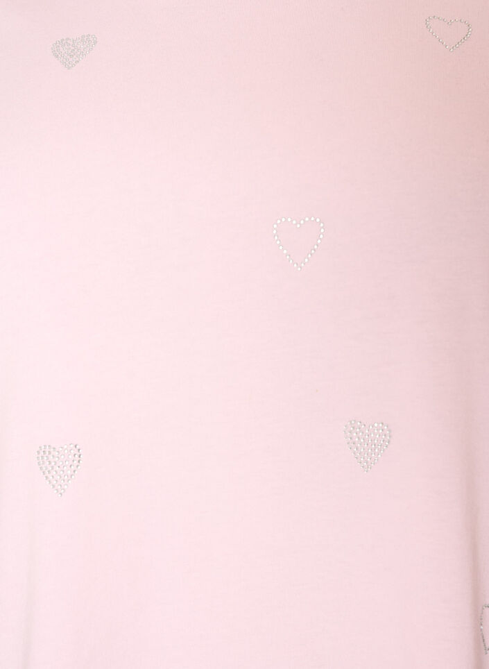 Organisch katoenen T-shirt met hartjes, Roze, Packshot image number 2