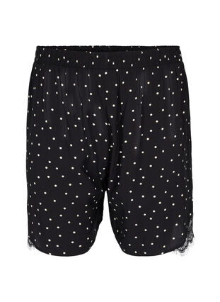 Pyjama short met print in viscose, Angora Dot, Packshot image number 0