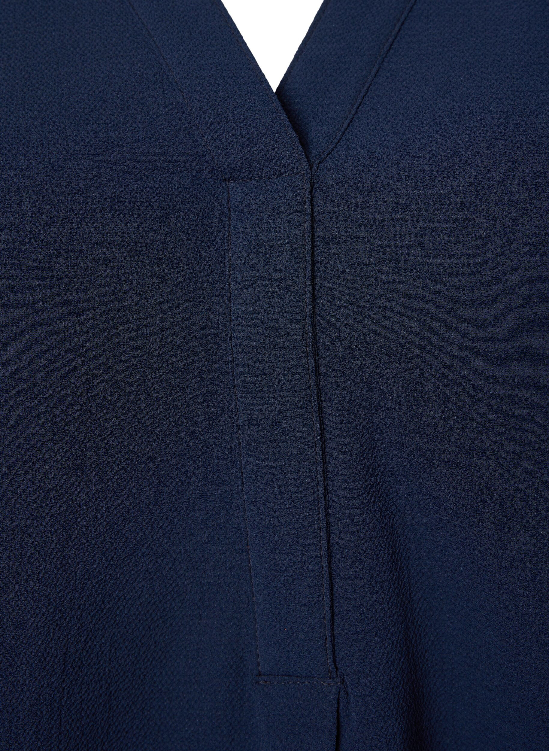 ZizziEffen blouse met v-hals, Navy Blazer, Packshot image number 2
