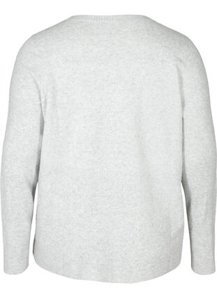 Cardigan court en tricot mélangée avec fermeture boutonnée, Light Grey Melange, Packshot image number 1