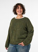 Jumper met ronde hals en losse pasvorm, Groen, Model image number 0