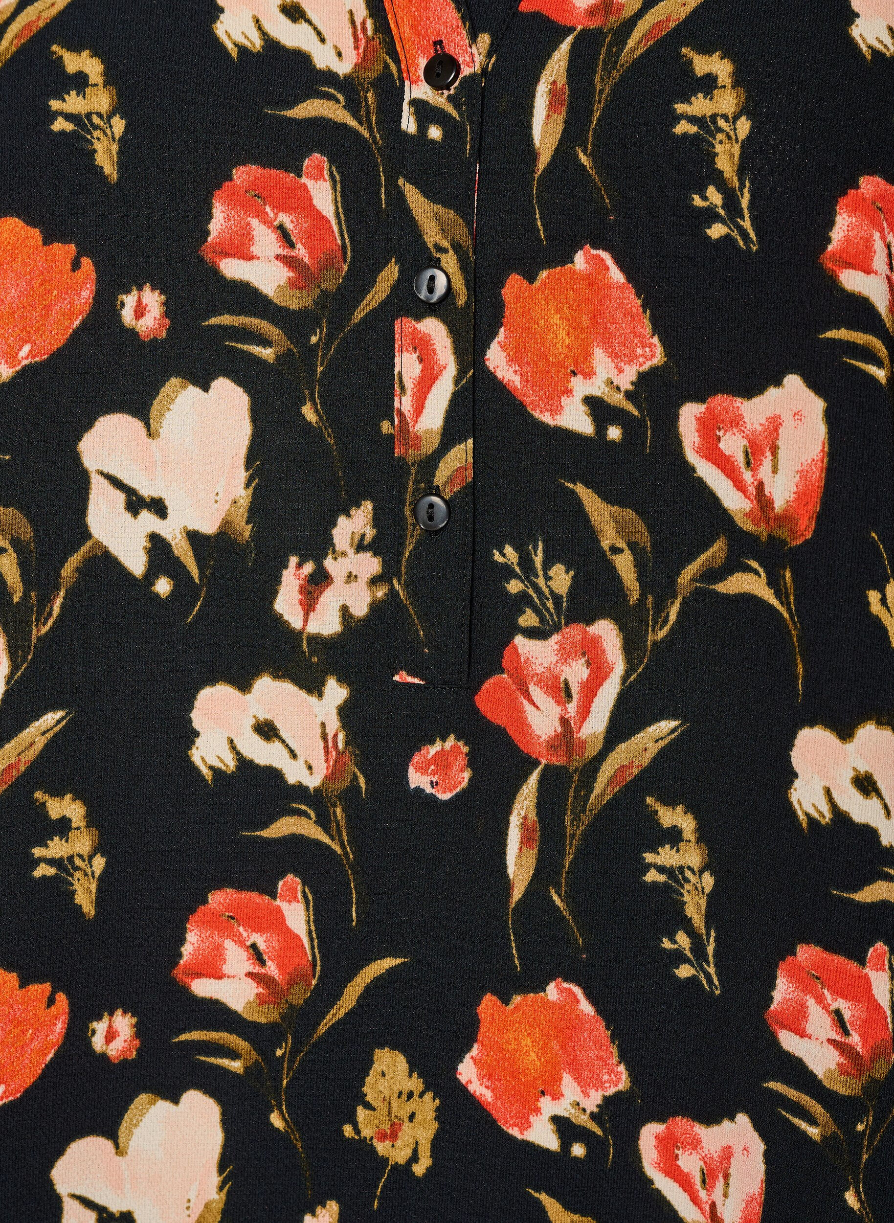 Zizzi Blouse &agrave; manches courtes et encolure en V, Noir, Packshot image number 2