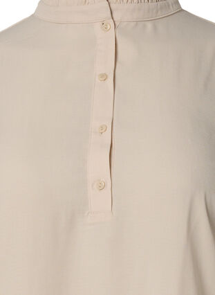 Tunique à manches longues avec col à volants, Warm Off-white, Packshot image number 2