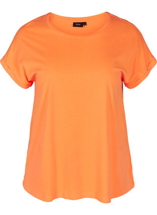 T-shirt fluo en coton, Neon Coral, Packshot image number 0