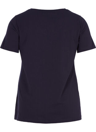 Basic t-shirt in effen kleur met katoen, Night Sky, Packshot image number 1