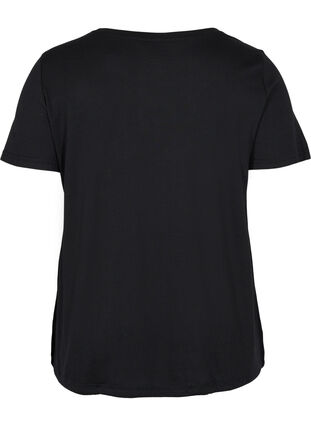 T-shirt à manches courtes avec bas réglable, Black, Packshot image number 1
