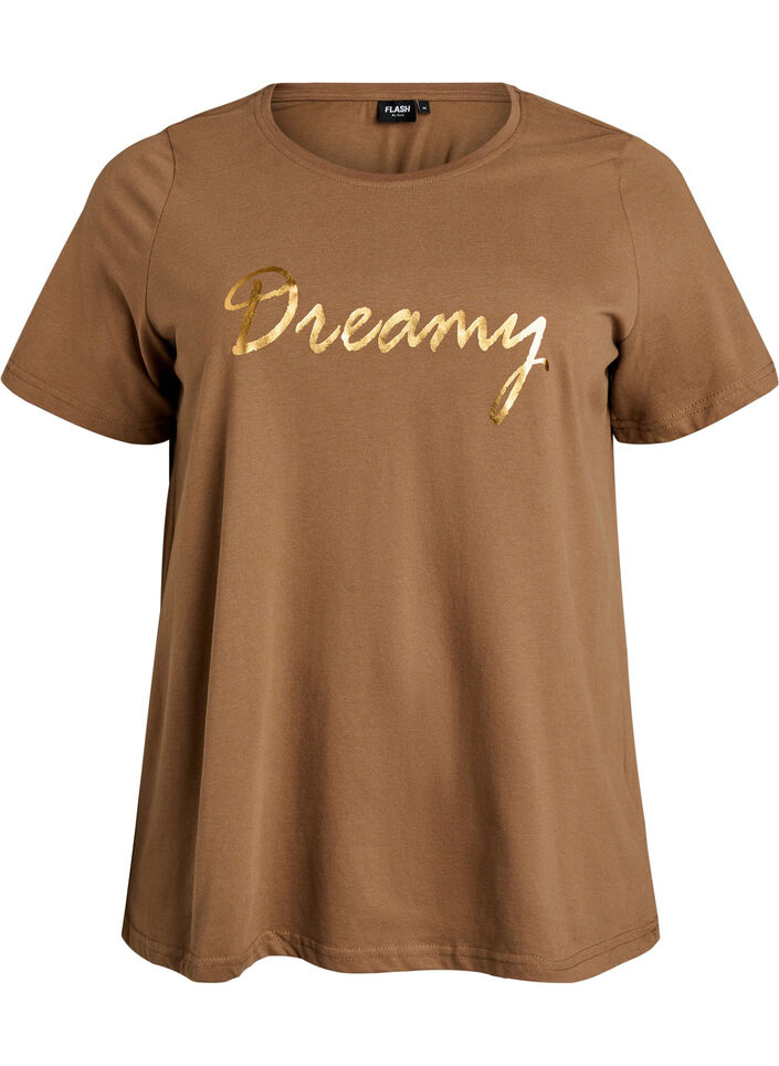 T-shirt imprim&eacute;, Marron, Packshot image number 0
