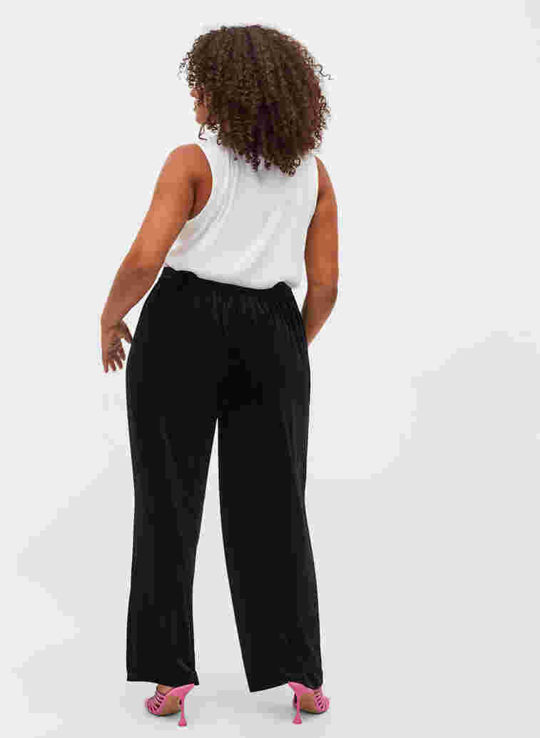 Pantalon ample en velours, Black, Model