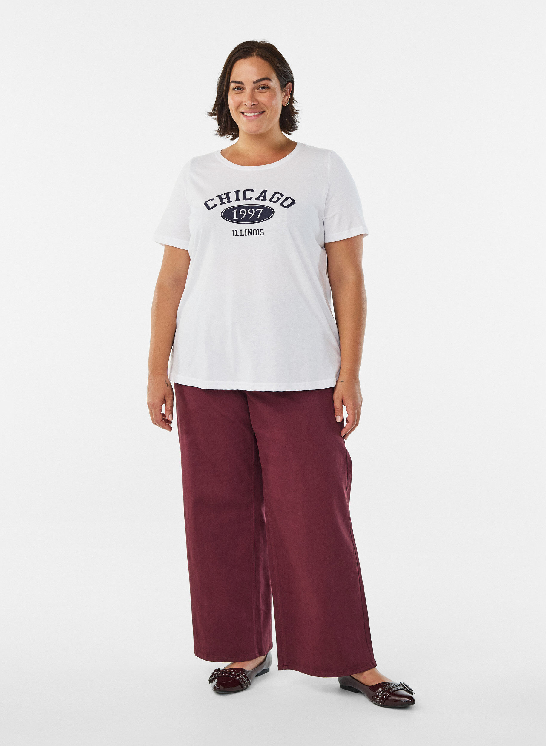 ZizziFLASH - T-shirt met motief, Wit, Model image number 1