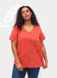 T-shirt met korte mouwen en v-hals, Cayenne, Model