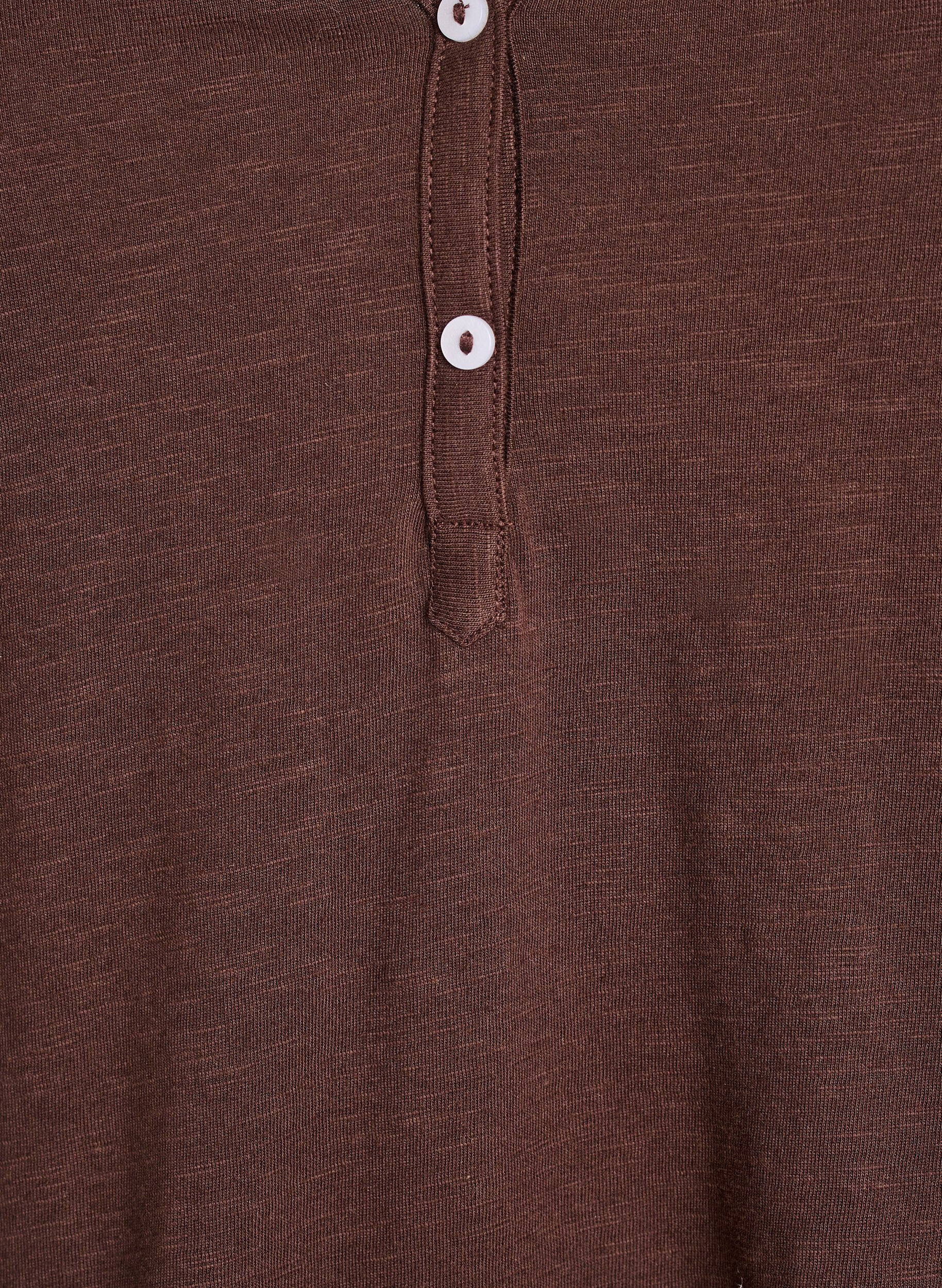 ZizziT-shirt met knoopdetail, Bruin, Packshot image number 2