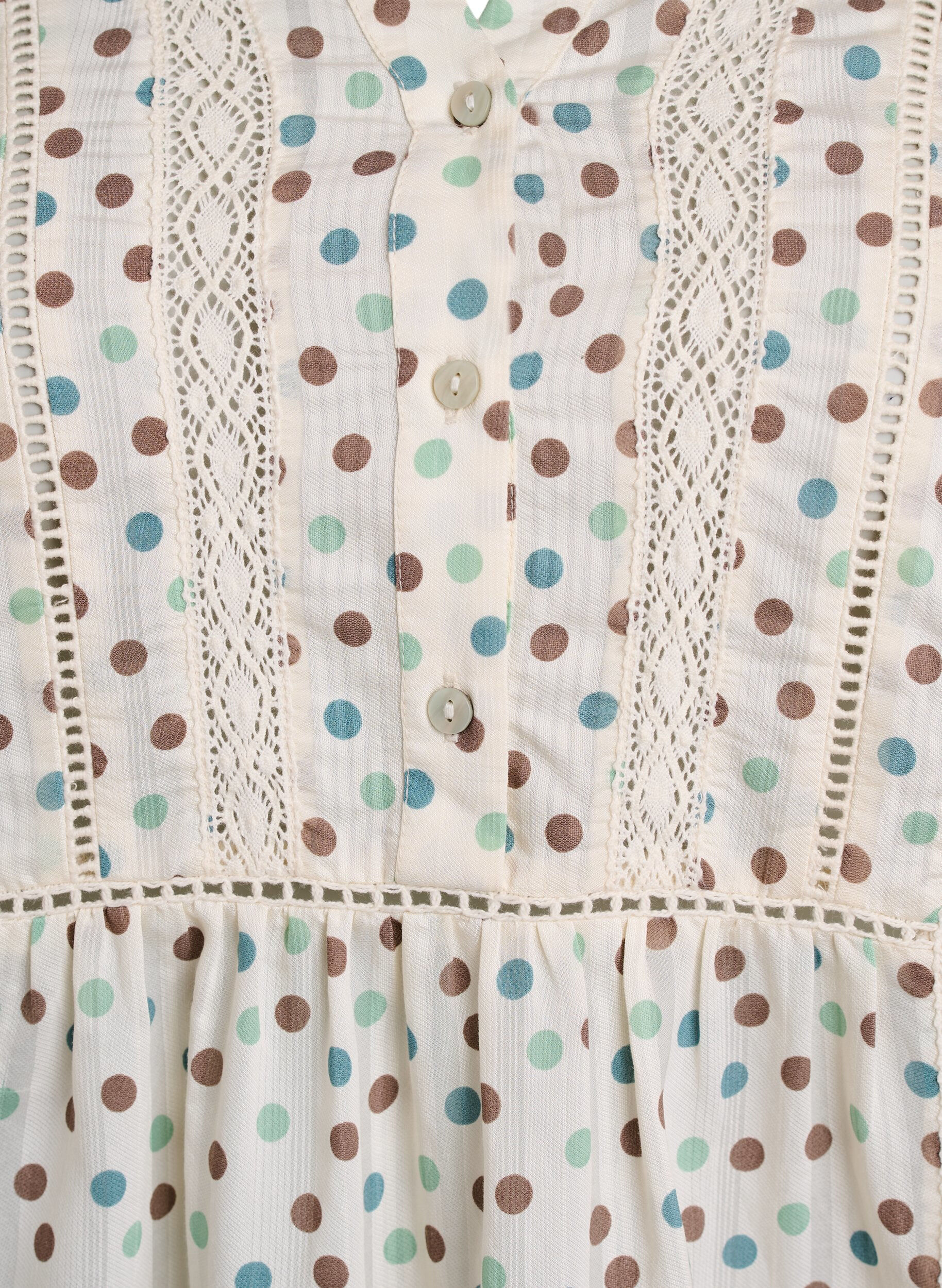 Zizzi Robe courte en viscose avec bordure en dentelle et coupe trap&egrave;ze, Blanc, Packshot image number 2