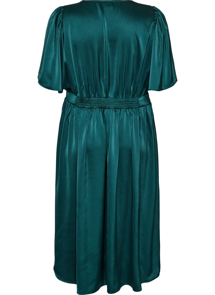 Empire feestjurk in midi lengte, Groen, Packshot image number 1