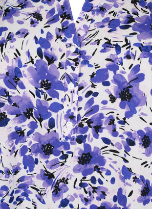 Blouse à manches courtes et encolure en V, Purple Small Flower, Packshot image number 2