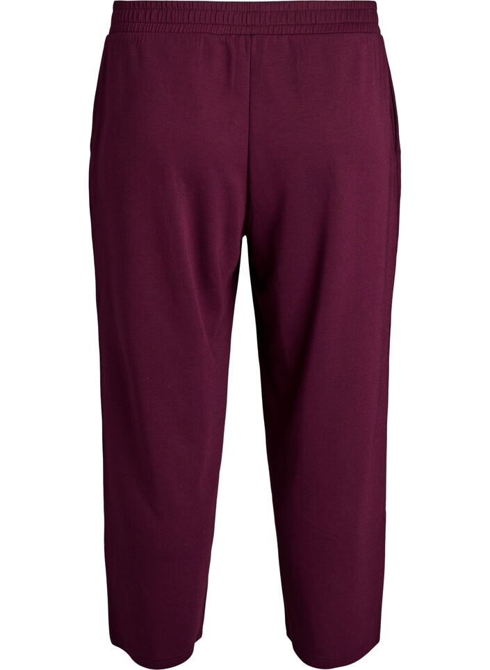 7/8 modal mix broek met zakken, Donker Bordeaux, Packshot image number 1